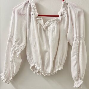 Chic White Ruffle Blouse